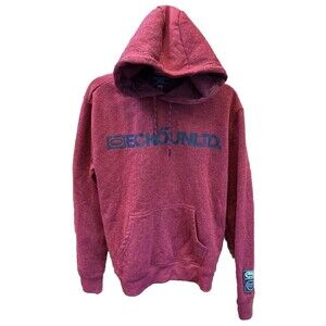 Ecko Unltd Men M Red Black Spell Out Rhino Logo Hoodie Kangaroo Pocket Pullover